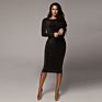 French Dress Autumn Women's round Neck Slim Dress