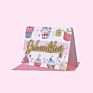 Fresh Pink Design Stock 3D Birthday Card with Glitter Stamping for Friends or Children