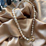 Fresh Water Pearl Necklace Heart Shaped Ot Button Necklace Bracelet French Retro Temperament Necklace