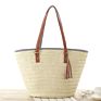 Fs8781 Handmade Basket Moroccan French Market Beach Bag Natural Long Flat Handle Raffia Straw Bag