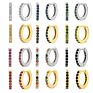 Fuamay 925 Sterling Silver 18K Gold Plated Color Crystal Tiny Small Rainbow Huggie Earrings