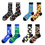 Funky Novelty Asymmetric Ab Socks Colorful Funny Calcetines Hombre Trend Cotton Happy Men Socks