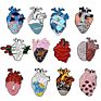 Funny Cartoon White Organ Heart Enamel Brooch Lapel Pin Collar Shirt Badges Love Rose Brooch Pins