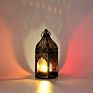 Garden Home Decoration Black Metal Geometric Moroccan Style Lantern Candle Holder
