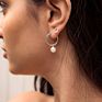 Gemnel Popular Silver Beaded Circle Earrings Studs Jewelry for Girls