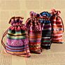 Geometric Drawstring Bag Small Portable Linen Packaging Bags for Accessories Multifunctional Reusable Pouch National Style