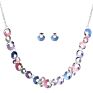 Geometric Drop Dangle Earrings Necklaces Set for Women's Jewelry Sets Charm Blue Chain Indian Wedding Jewelry Sets