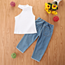 Girls Clothing Suit Design Top and Jeans Suit Girls 2Pcs Outfits