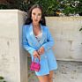 Glamorous Plain Set One Piece Playful Woman Mid Shoulder Pad Blazer Elegant Skirt Professional .