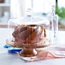 Glass Cake Cheese Dome Jar Lid with Acaciawood Footed round Wood Server Cake Stand