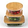 Glass Food Storage Container Bamboo Lid Food Container