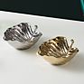 Gold and Silver Leaf Shape European Style Restaurant Fruit Tray Nordic Ceramic Dinner Plates