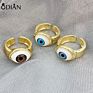 Gold Filled Jewelry Evil Eye Rings Jewelry Accessories Big Wide Bang Evil Eye Stones Ring 18 Gold Plated Enamel Ring