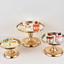 Gold Mirror Cake Stand Crystal Cupcake Fancy Wedding Party Birthday Dessert Trays round Tea Sweet Cake Stand