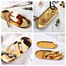 Gold Oval Towel Storage Fruit Cosmetics Jewelry Trays Metal Organizer Cookie Rolling Stainless Steel Decorative Tray