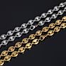 Gold Plated Men Stainless Steel Coffee Bean Link Chain Necklace