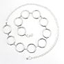 Gold Silver Chained Belt Women Circle Shaped Metal Chain Female Waist Belt for Dress Waistband