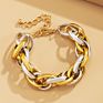 Gold Silver Oval Link Chain Bracelet for Women Aluminum Circles Chain Female Bracelets Bijoux