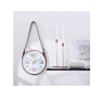 Gold Wall Clock Nordic Vogue Mute Movement Glass Clock Minimalist Home Decor Pu Leather Belt Hanging Clock