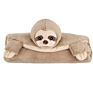 Grey Sloth Belly Blanket, White and Grey Sloth Plush Stuffed Animal Tummy Time Play Mat