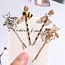 Gold Hair Clips,Bling Crystal Bee Animal Charm Hair Pins Bobby Pins