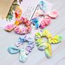 Hair Accessories Cute Rabbit 12 Colors Velvet Elastic Hair Bands for Baby Girls Tie-Dye Hair Scrunchies