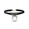Halloween Party Women Accessories Black Suede Velvet Leather Ribbon Band Necklace Horn Crescent Moon Choker Necklace