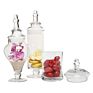 Hand Blown Decorative Set 3 Wedding Candy Buffet Glass Apothecary Jar