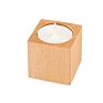 Handcrafted Square Decoration White Wooden Candle Holder Home Decor
