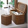 Handmade Rattan Wicker Rectangular Portable Storage Lid Made in Vietnam