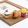 Handmade Simulation Dog Keyring Cake Sandwich Keyring French Fries Popcorn Hamburger Keychains Pendant Food