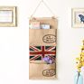 Hanging Pocket Organizer Wall Hanging Pocket Storage Bag over the Door Linen Cotton Fabric Waterproof Organizer