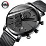 Hannah Martin 109 Luxury Men Stainless Steel Strap Black Color Quartz Analog Watches 3Atm Waterproof Chronograph Watches