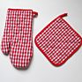 Heat Resistant Cotton Lining Oven Mitts Pot Holders Kitchen Oven Mitts Set Quilted Cotton Lining Oven Mittens Potholders Set