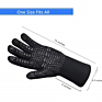 Heat Resistant Gloves 932F Extreme Heat Resistant Aramid Fiber Black Bbq Gloves