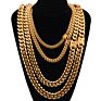 Heavy Men's Hip Hop Choker 14K Yellow Gold Stainless Steel Miami Cuban Link Chain
