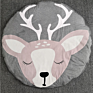 Hebeier Made Cotton Fabric Floor Sleeping Rug Christmas Deer Pink Carpet Large Baby Play Mat