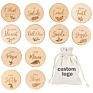 Hello World 2021Wooden Baby Milestone Cards Discs Markers Announcement Signs Wood Photo Prop Newborn Gift Set