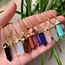 Hexagon Pencil Point Natural Real Gem Stone Pendant Necklace Crystal Stone Jewelry Necklace Healing Stone for Women