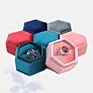 Hexagon Velvet Jewelry Ring Boxes