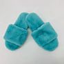 High Hope Grey Women's Cross Band Furry Slippers House Shoes Indoor Comfortable Rabbit Faux Fur Slipper