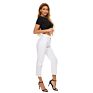 High Waist Fancy Relaxed Straight Leg Women Jeans Casual Stretch Lady White Jeans Denim Long Pants