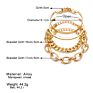 Hip Hop Cool Cuban Multi Layered Bracelets Adjustable Charm Link Chain Bracelet Jewelry