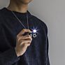 Hip Hop Flash Resin Camera Choker Necklace Vintage Illuminated Small Camera Pendant Necklace for Men Women