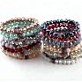 Holiday Gift Handmade Women Bracelet 10Mm Assort Crystal Glass Beads Bracelet 5 Different Pave Ball Color Elastic Charm Bracelet