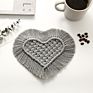Home Creative Handmade Fringe Coasters for Drink Table Top Cup Mat Dinning Room Placemat for Home Decor