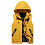 Hooded Men Vest Puffer Sleeveless Jacket Active Gilet Padded Vest Men Removable Hooded Outwear Jacket