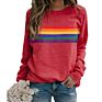 Hoodies Pullover Causal Rainbow Printed Long Sleeves O Neck Loose Sweatshirt Women Hoodies Pullover
