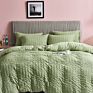 Hotniu Duvet Cover Set Cotton Green Stylish Bedding Set Cover