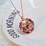 Hovanci Women Wedding Jewelry Sets 7 Colored Crystal Zircon Earrings Necklace Bridal Jewelry Set